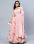 Organza Floral Lehenga With Sequence Dupatta