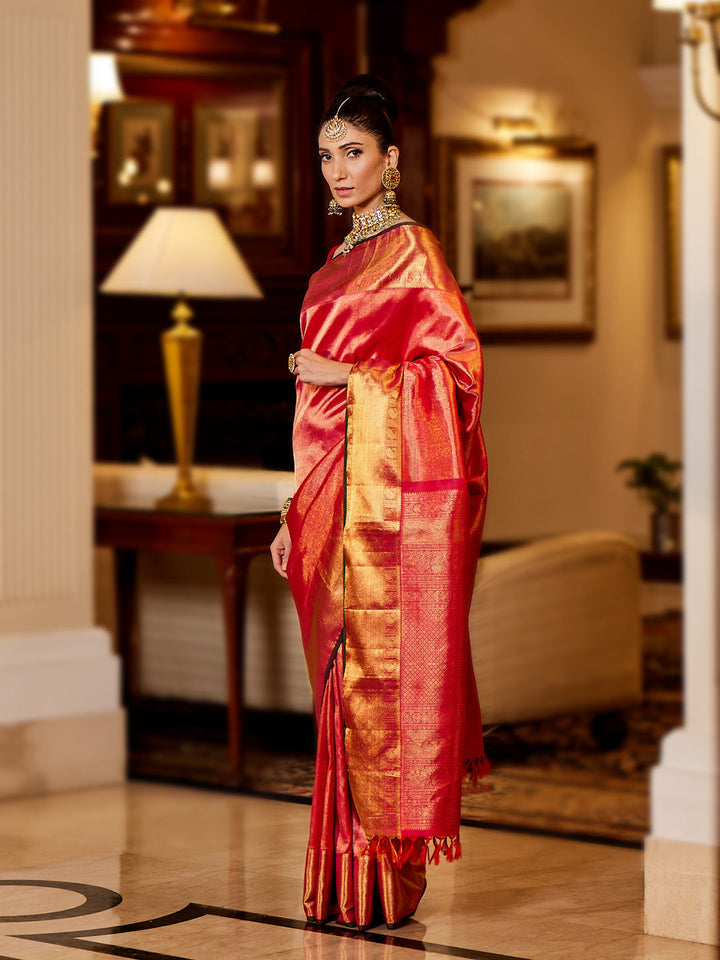 Brocade Zari Jaal Woven Handloom Kanjeevaram Saree