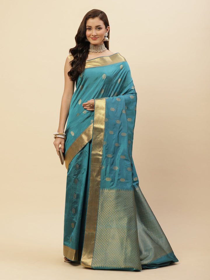Zari Border Booti Handloom Woven Saree