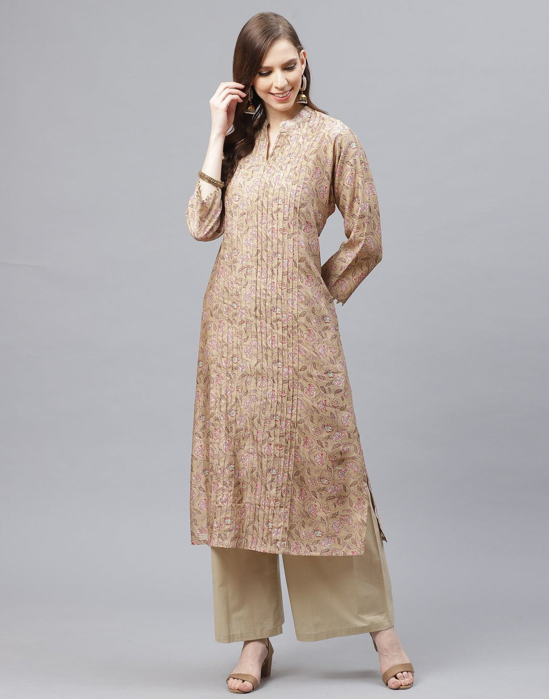Cotton Chanderi Kurta with Plazzo