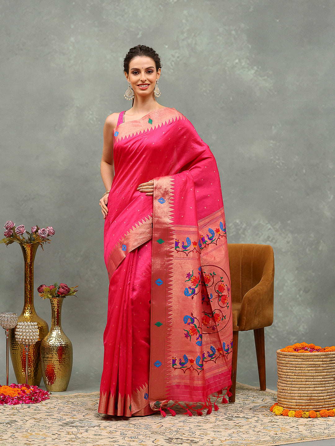 Paithani Woven Design Tussar Saree