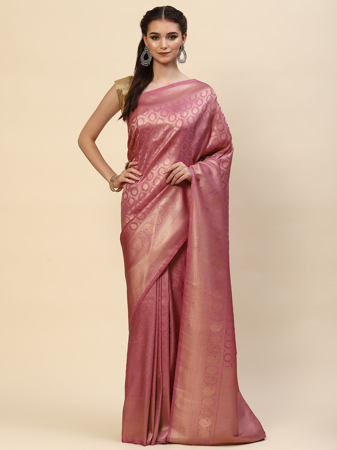 Brocade Zari Jaal Handloom Woven Saree
