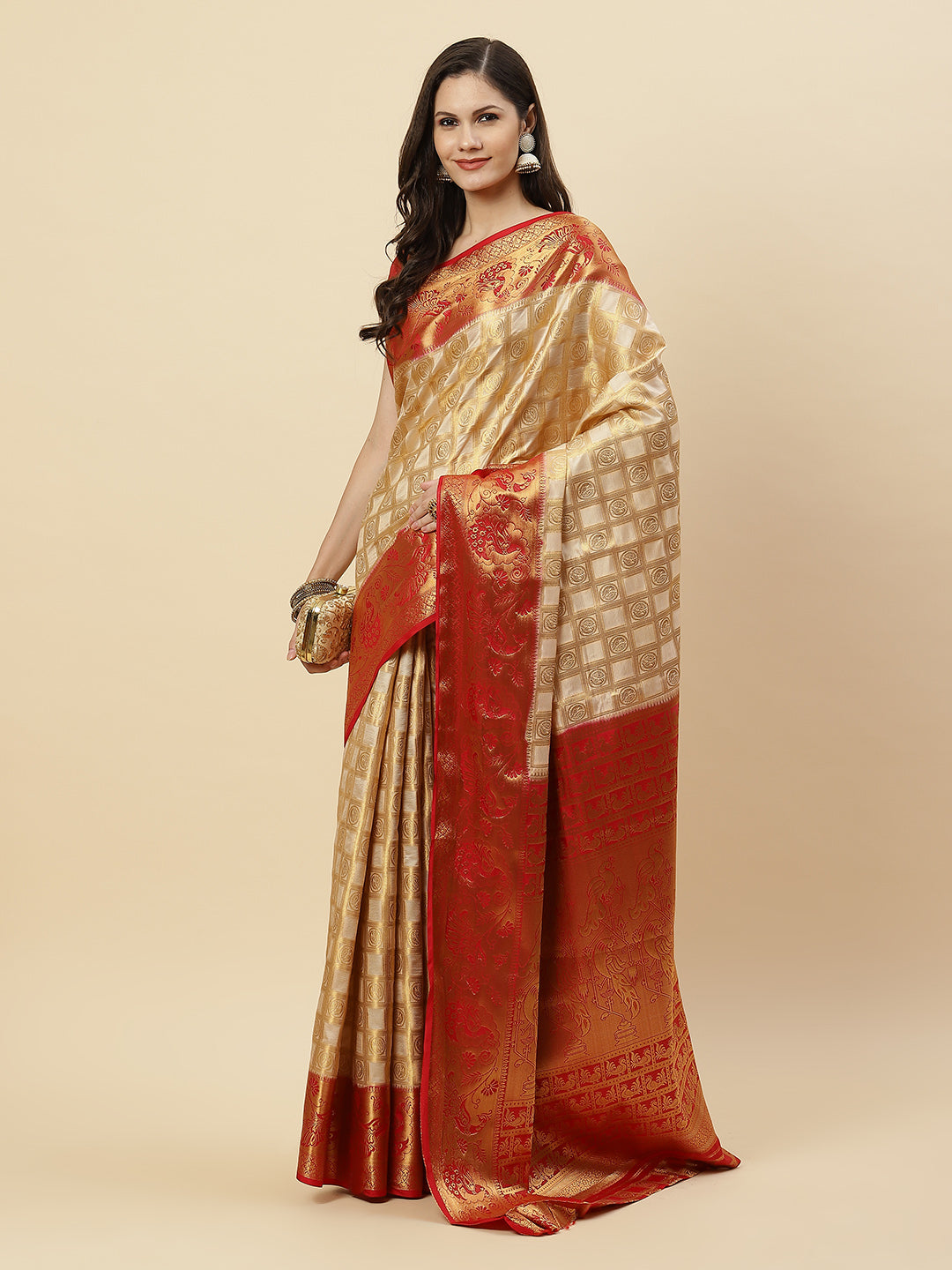 Zari Jaal Art Handloom Woven Saree