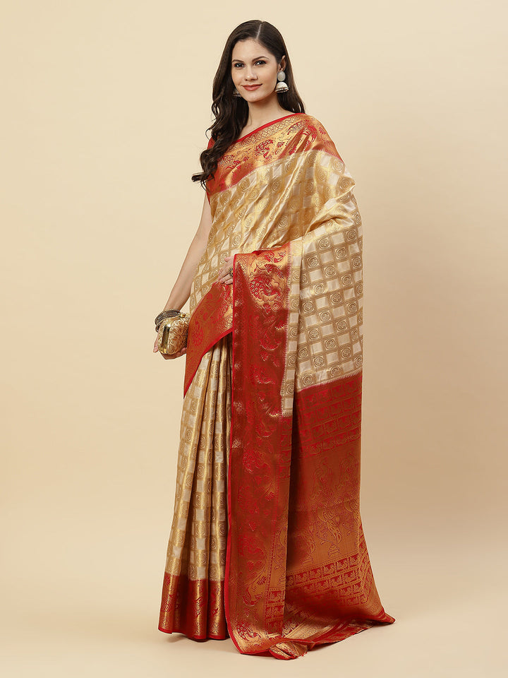 Zari Jaal Art Handloom Woven Saree
