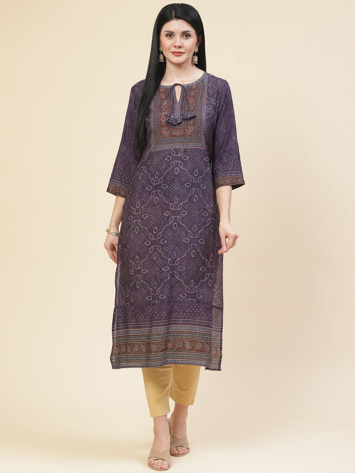 Bandhani Printed Crepe Kurta
