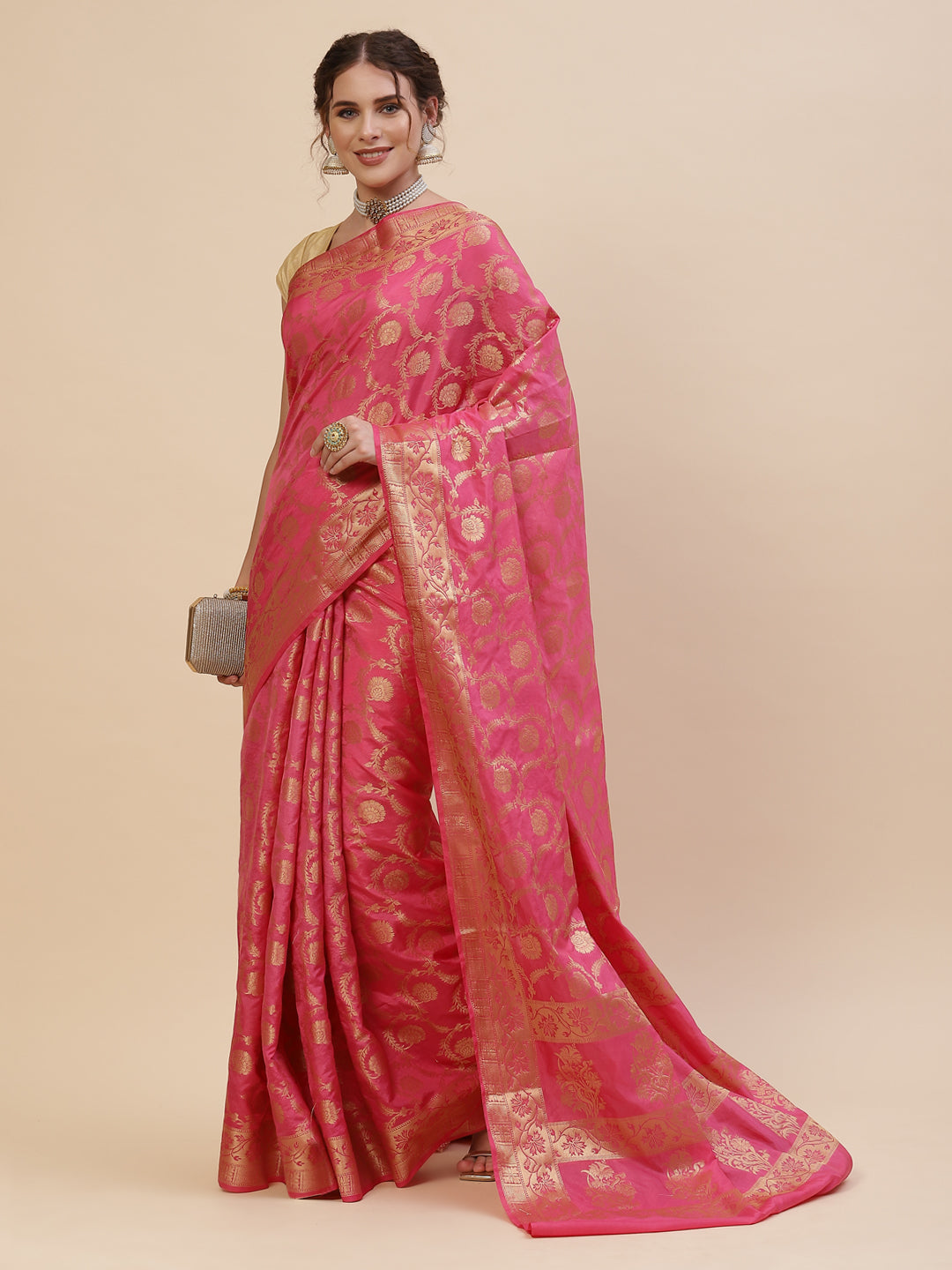 Zari Jaal Cotton Woven Saree