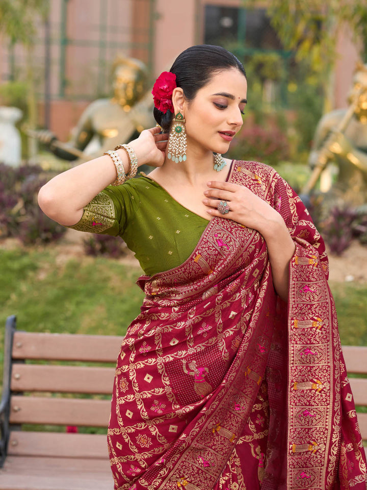 Sequence Woven Design Art Silk Saree