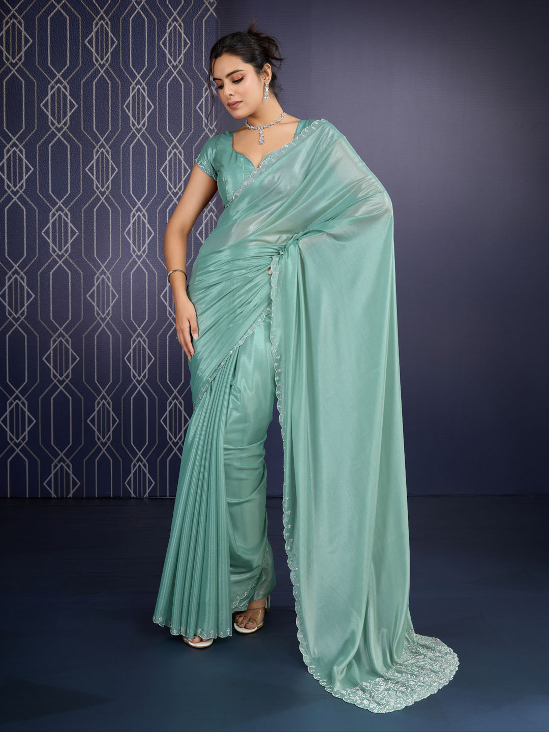 Embroidered Georgette Saree