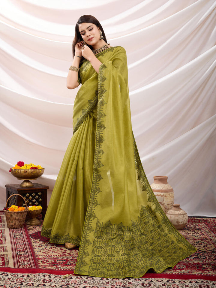 Woven Design Cotton Linen Saree