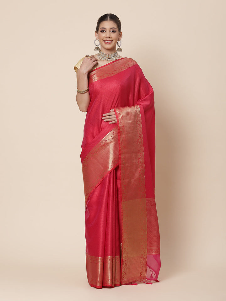 Zari Border Cotton Woven Saree