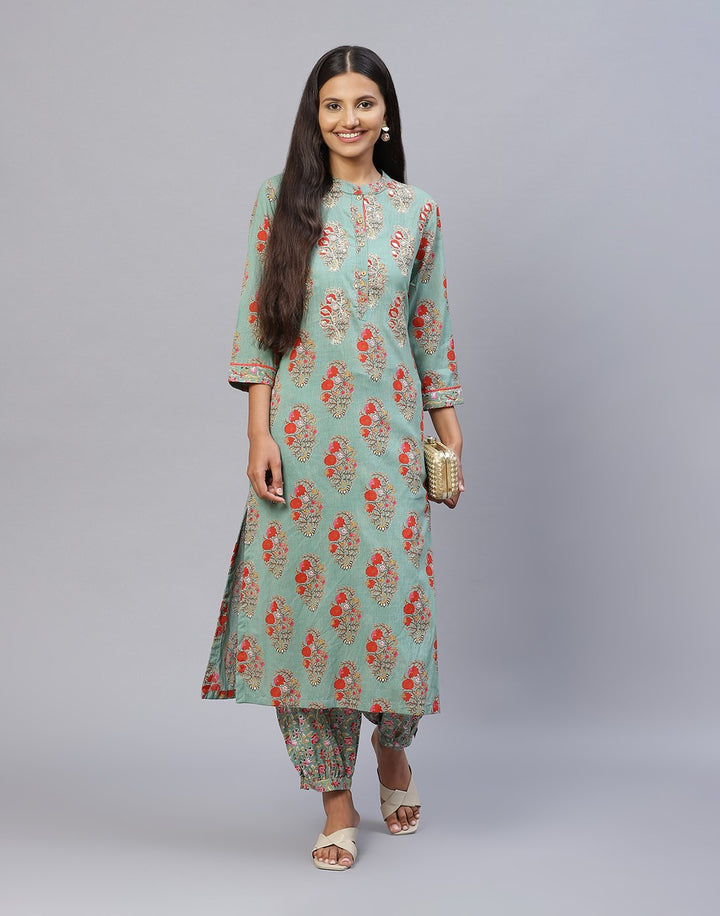 Cotton Printed Kurti Palazzo Pant set