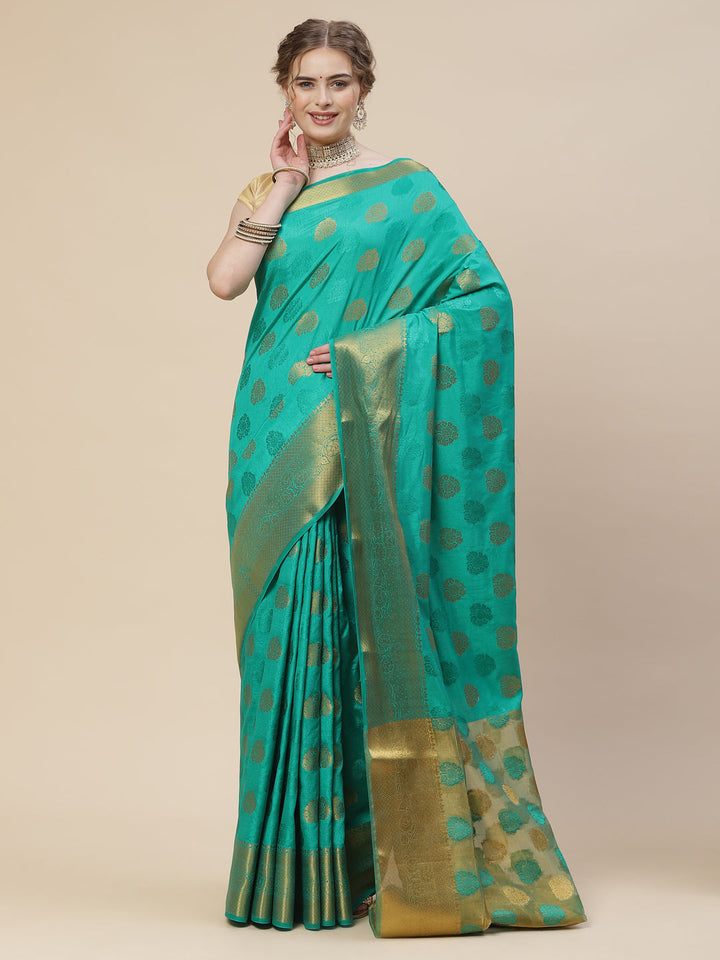 Zari Border Booti Art Handloom Woven Saree