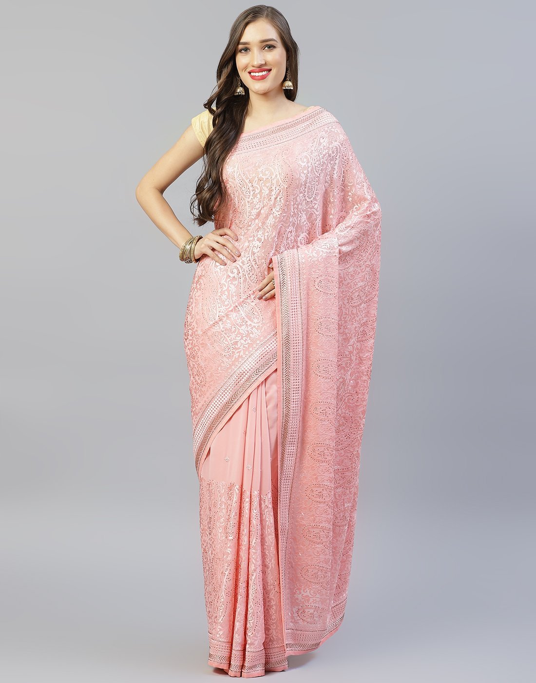 Art Georgette Embroidery Saree