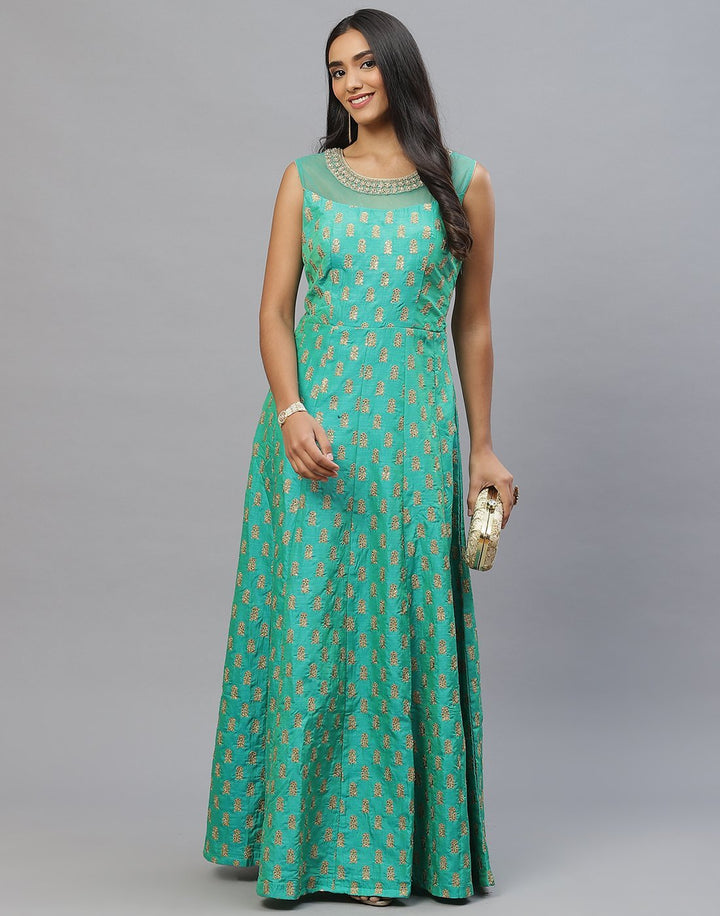 Assorted Handloom Dupion Long Dress