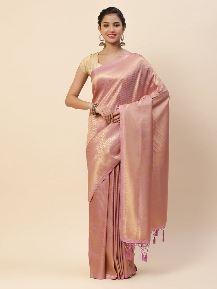 Plain Zari Border Art Handloom Woven Saree