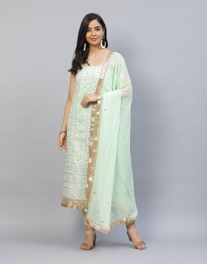 Embroidered Organza Kora Suit Piece