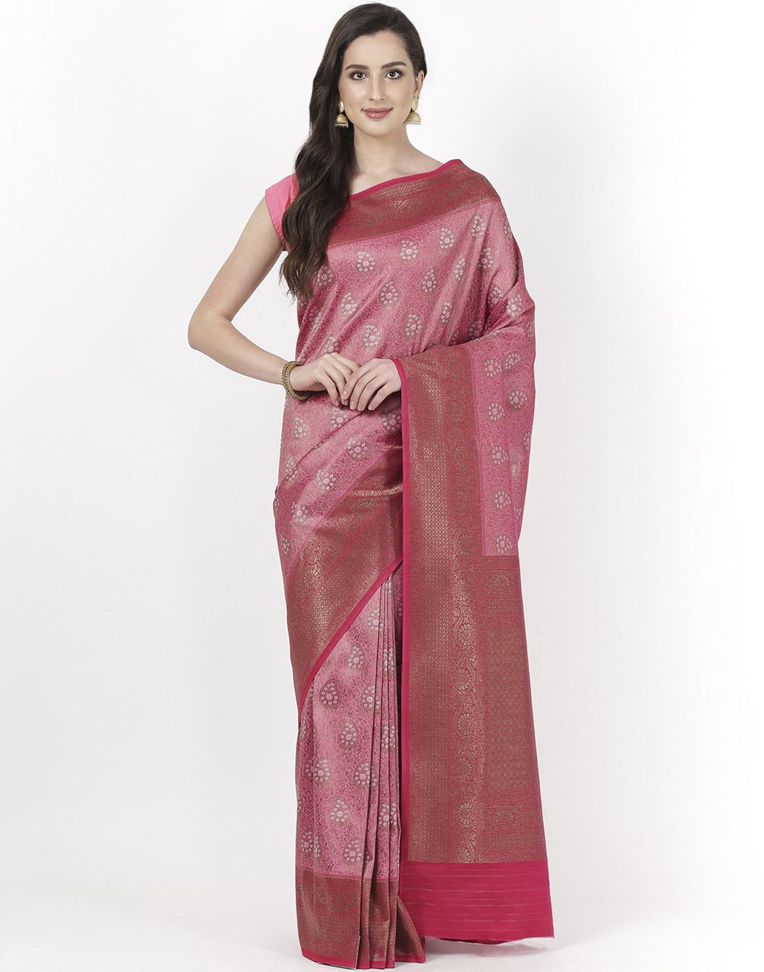 Pink Banarasi Art Handloom Saree