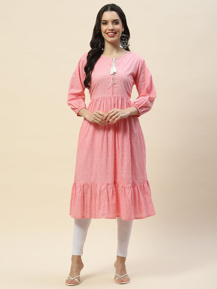 Solid Cotton Anarkali Kurta