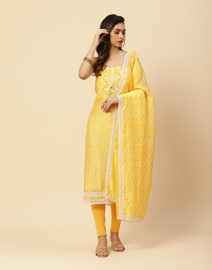 Printed Chanderi Suit Piece