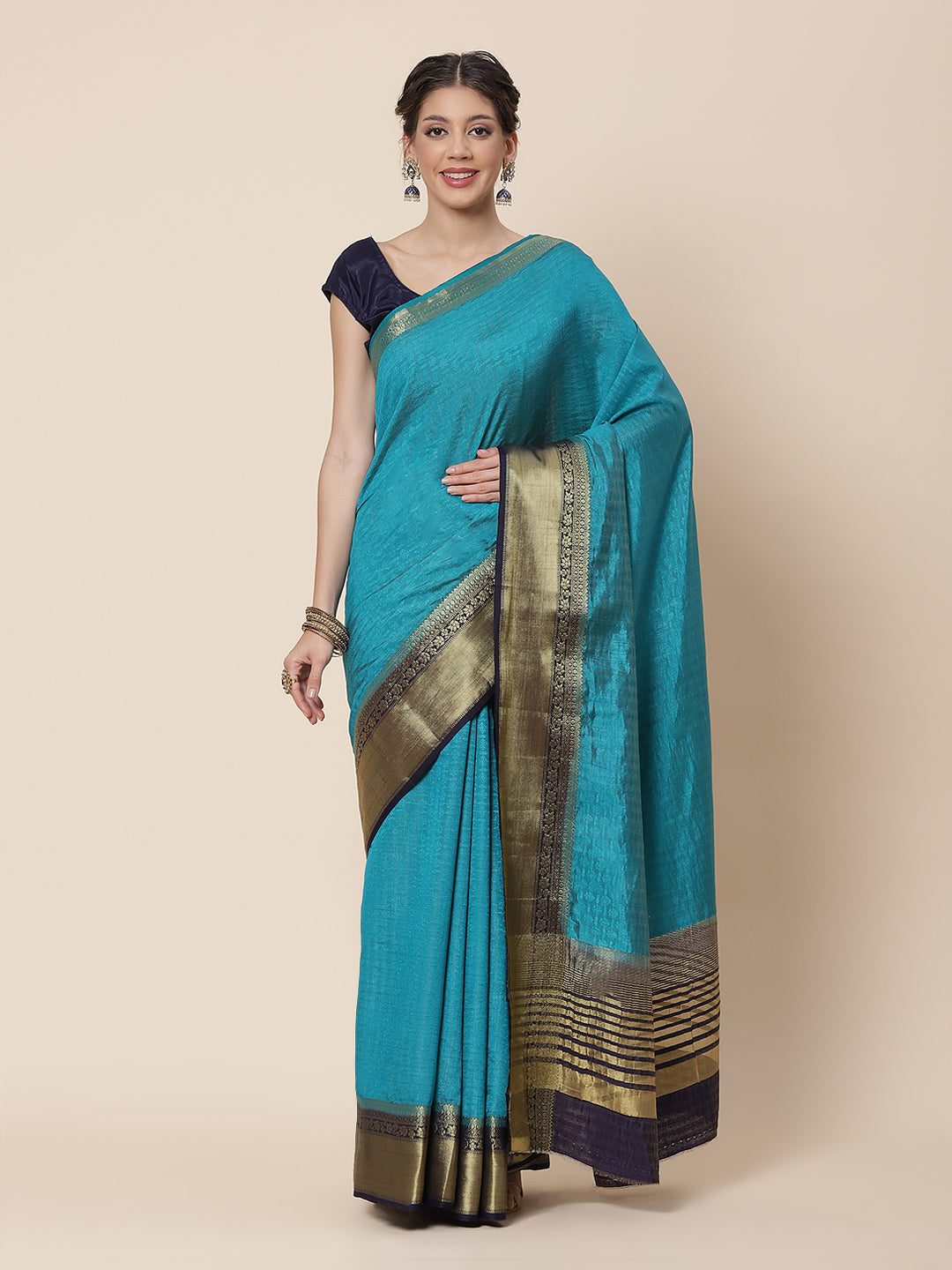 Zari Border Art Handloom Woven Saree