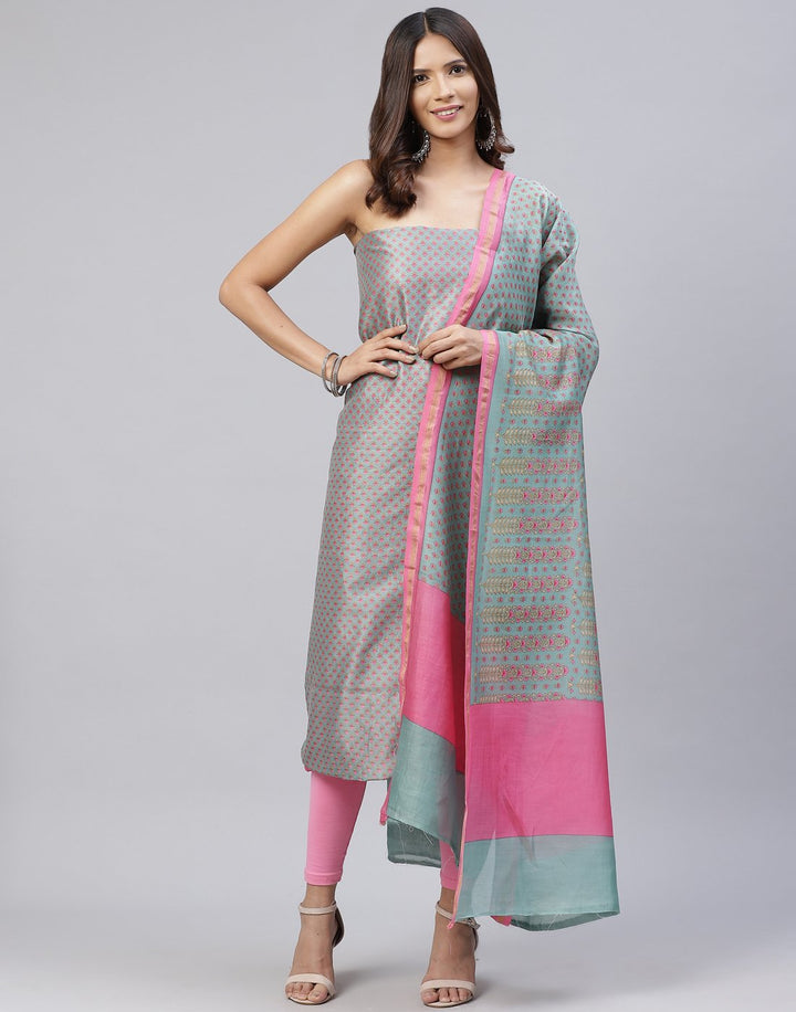 Printed Chanderi Suit Piece