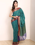 Green Cotton Woven Saree
