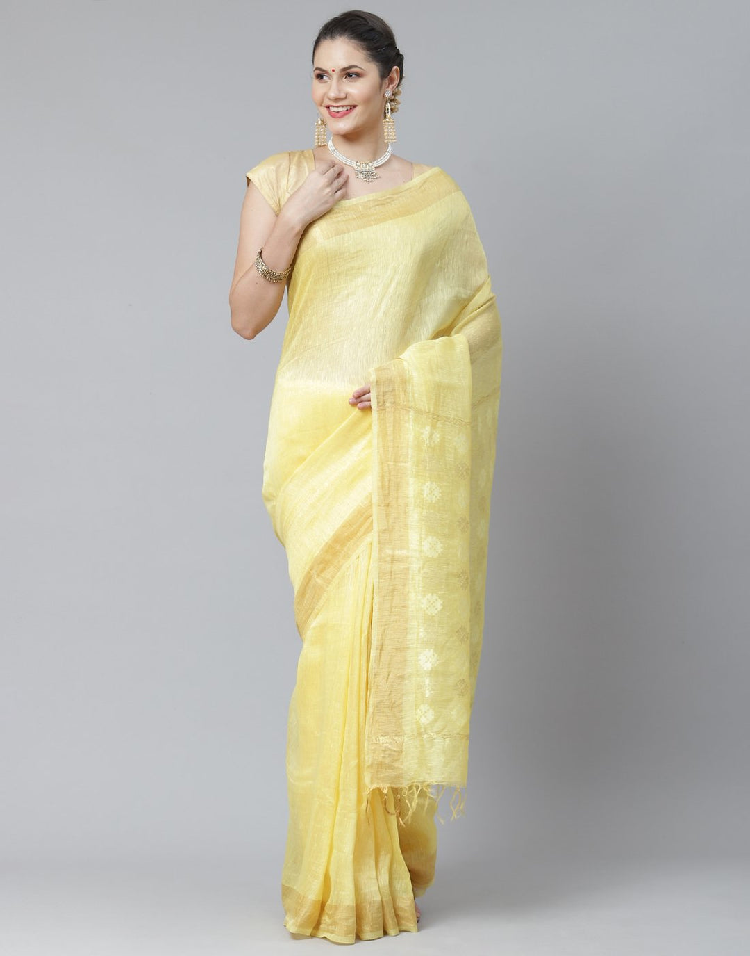 Cotton Linen Saree