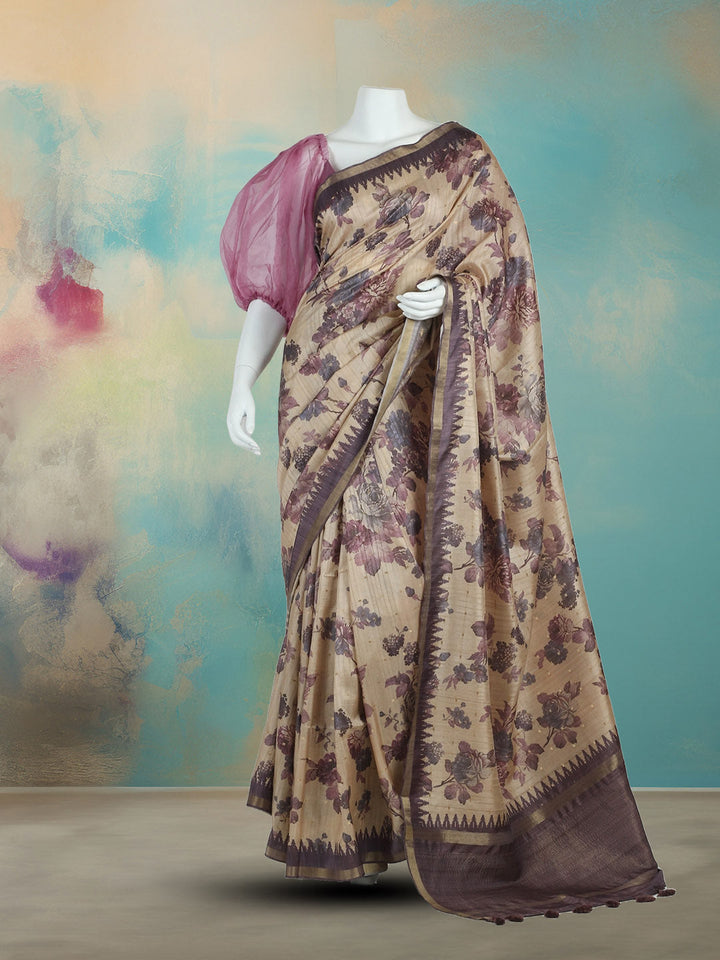 Digital Floral Printed Art Silk Saree