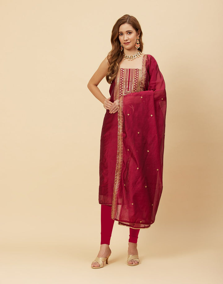 Embroidered Chanderi Suit Piece