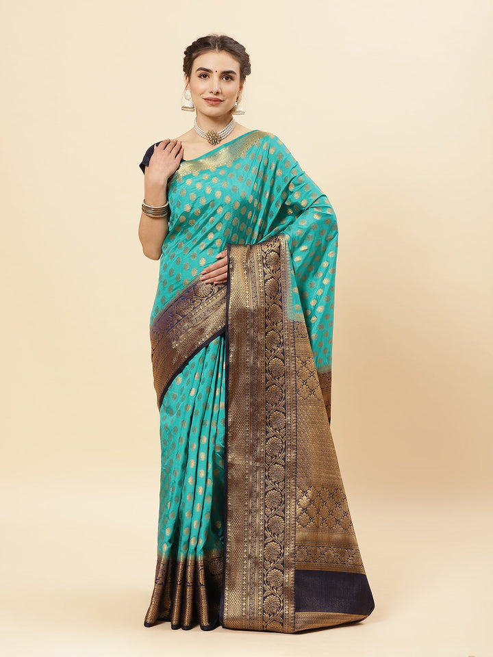 Art Handloom Saree with Zari Border Booti