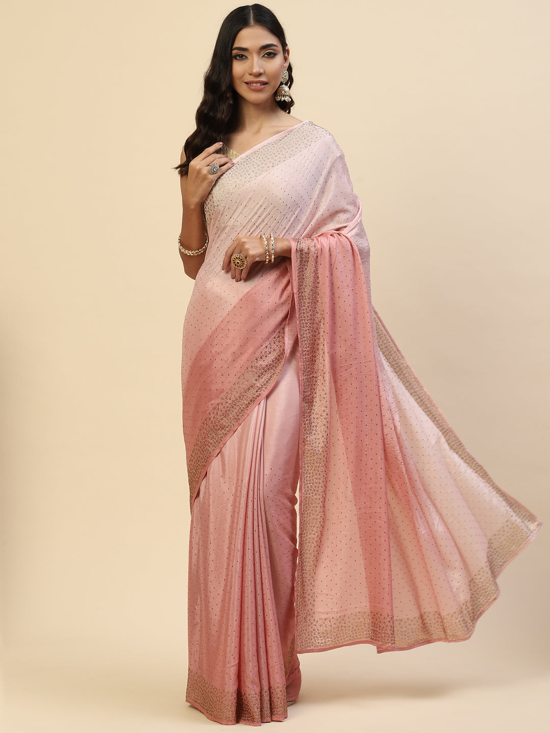 Swarovski Embroidered Chiffon Saree