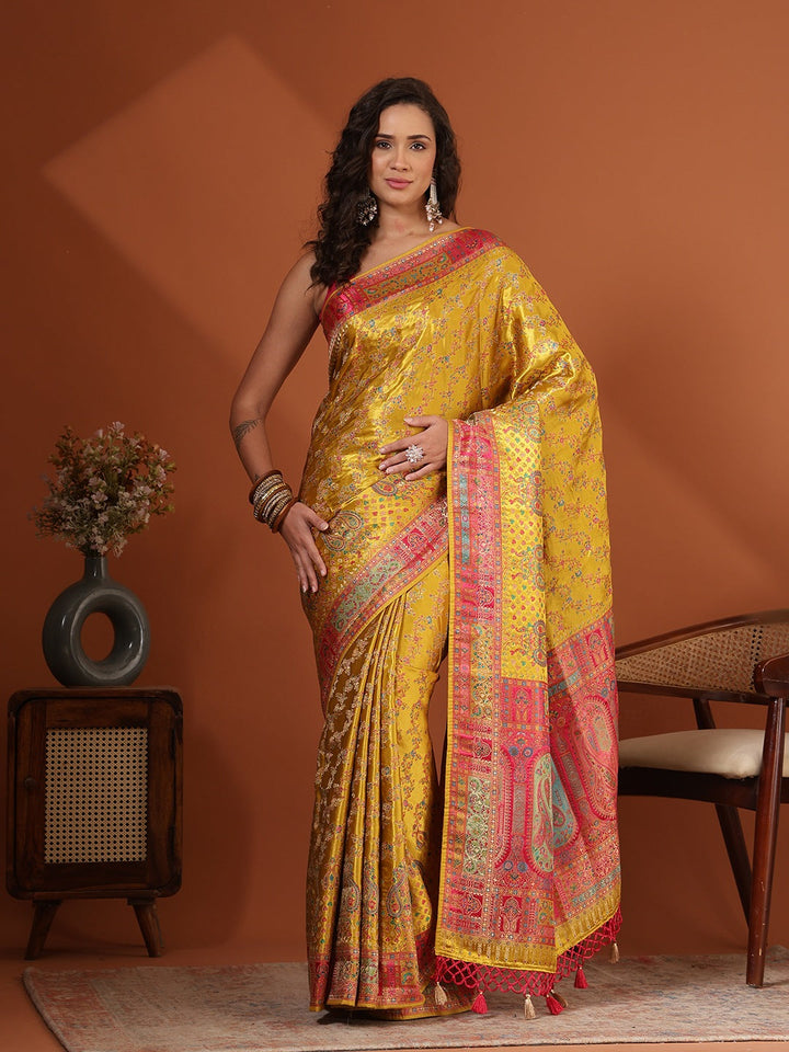 Woven Design Satin Saree