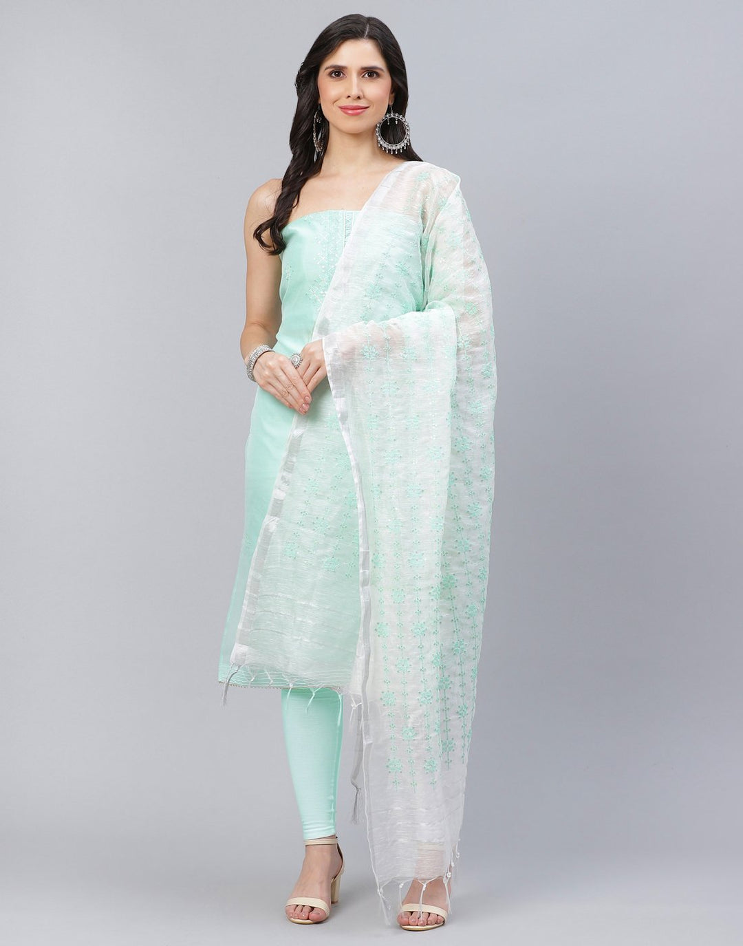 Chanderi Embroidered Suit Piece