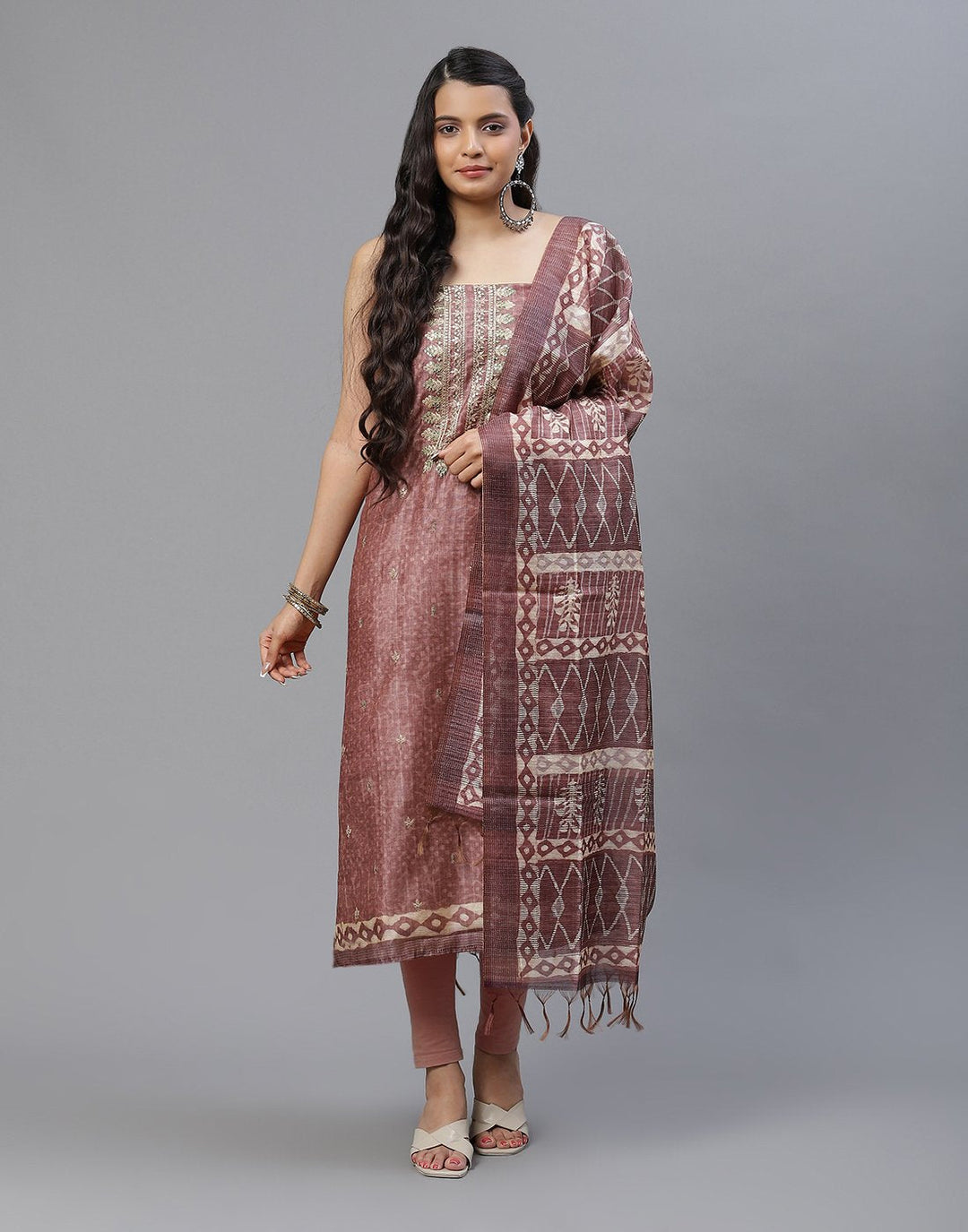 Chanderi Embroidered Suit piece