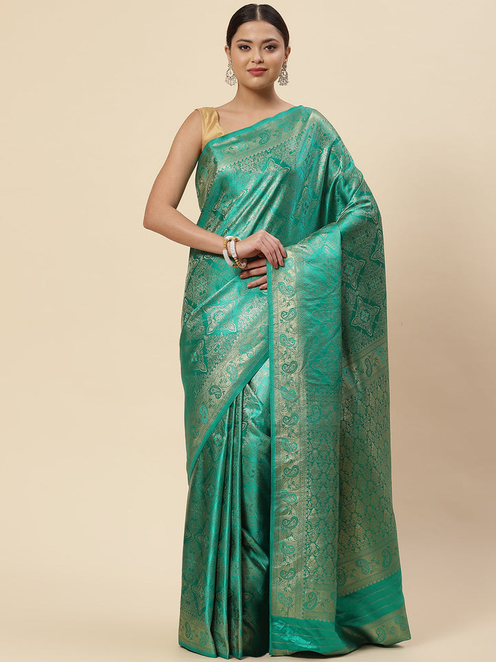 Zari Jaal Satin Woven Saree