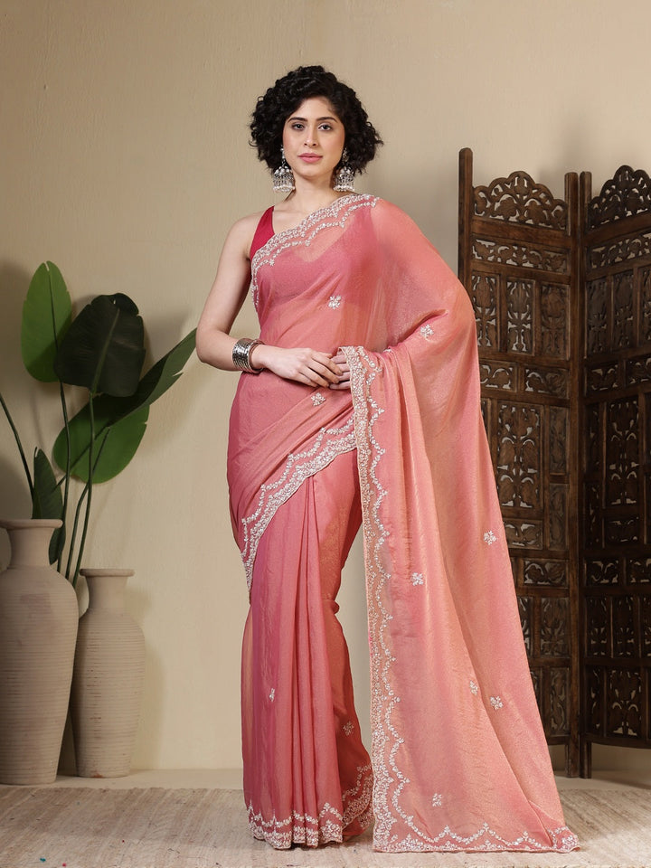 Embroidered Georgette Saree