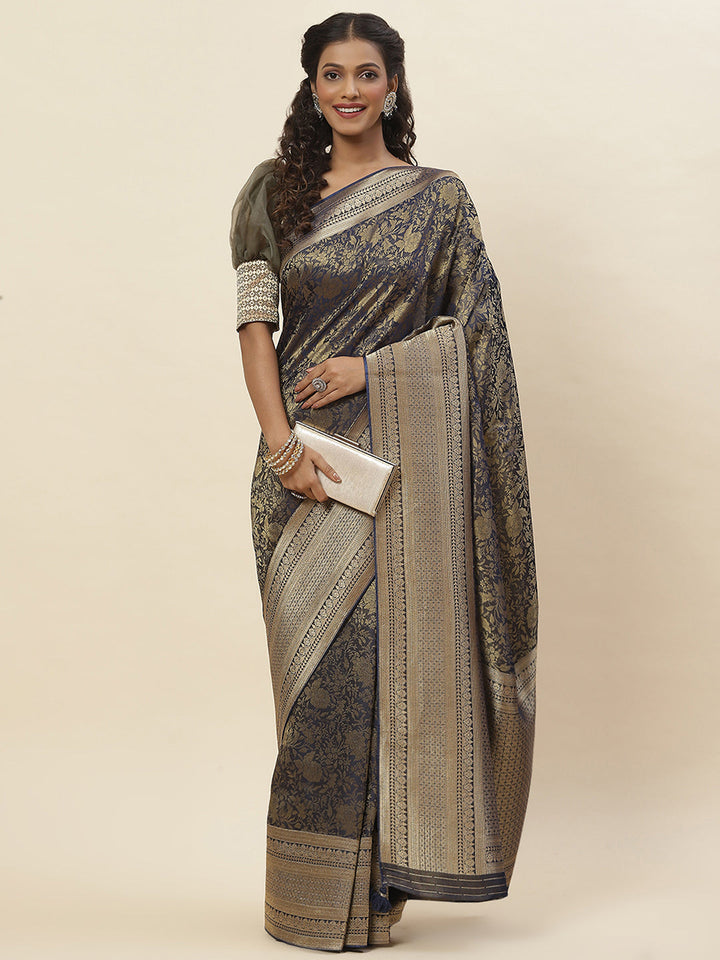 Zari Jaal Woven Satin Saree