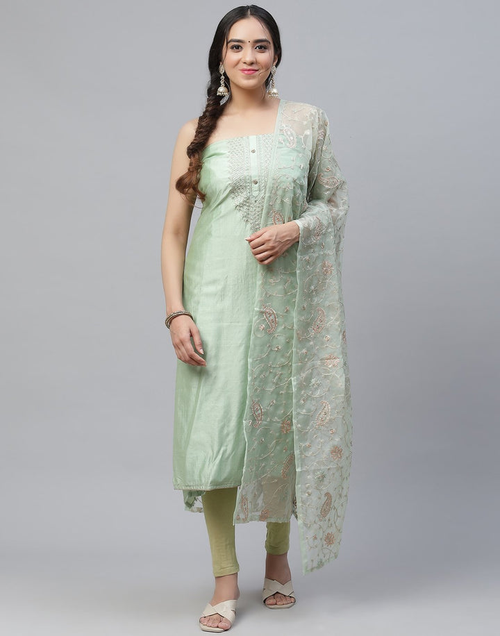 Chanderi Embroidered Suit Piece