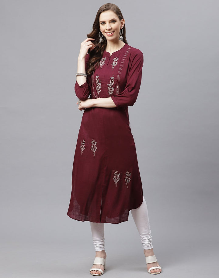 Cotton Kurti With Embroidery