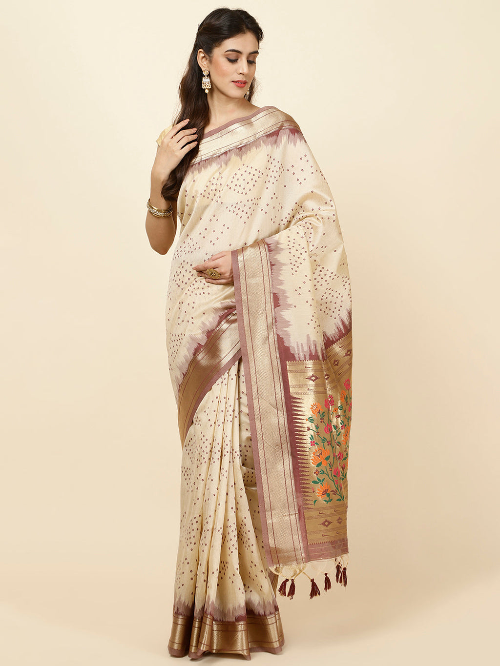 Zari Border Woven Tussar Saree
