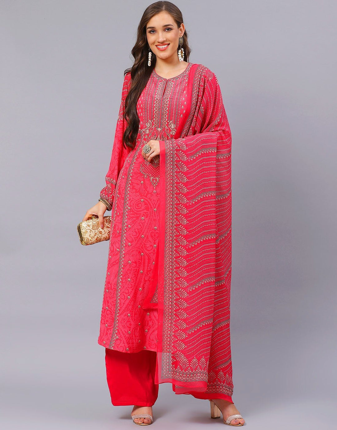 Aqua Green and Pink Salwar Kameez