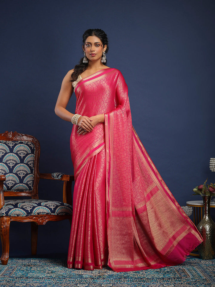 Plain Crepe Saree