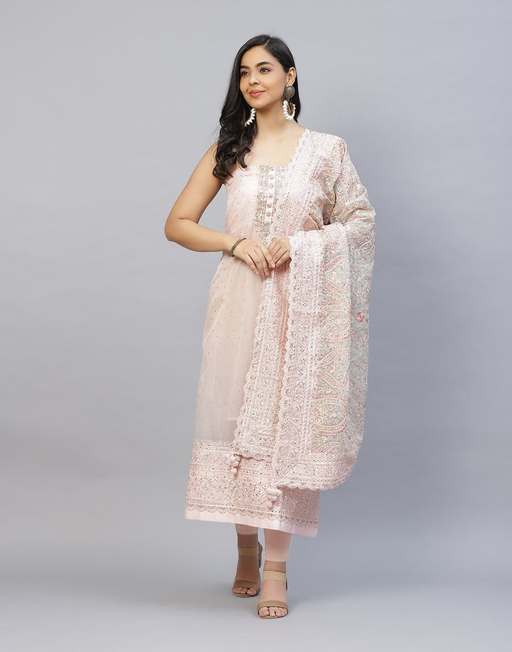 Embroidered Organza Kora Suit Piece