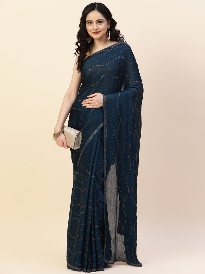 Swarovski Jaal Embroidered Chiffon Saree