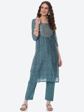 Mirror Gota Border Chanderi Kurta With Pant