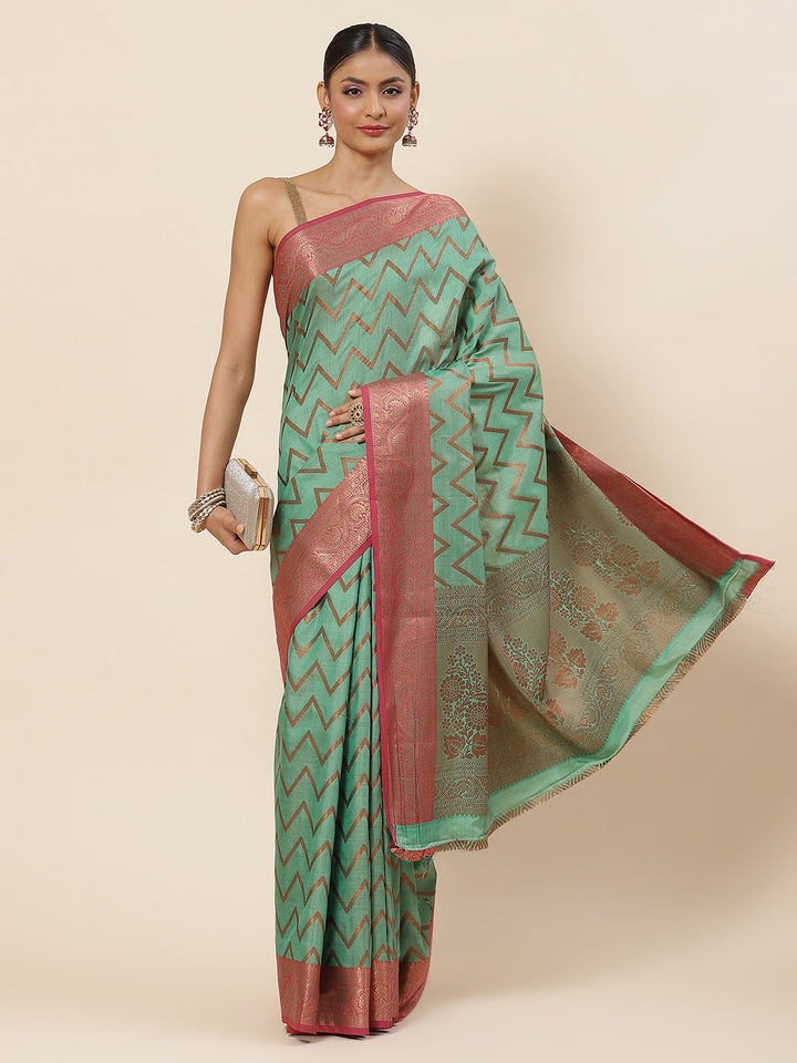 Zari Jaal Woven Handloom Saree