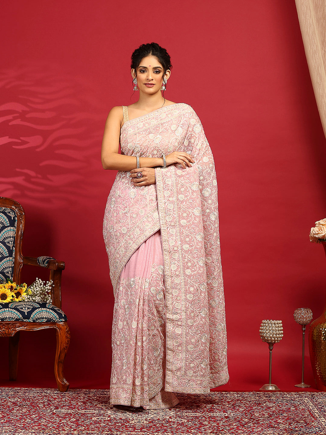 Embroidered Georgette Saree