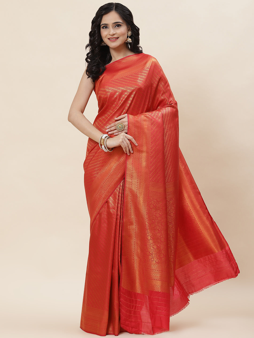 Zari Jaal Woven Handloom Saree