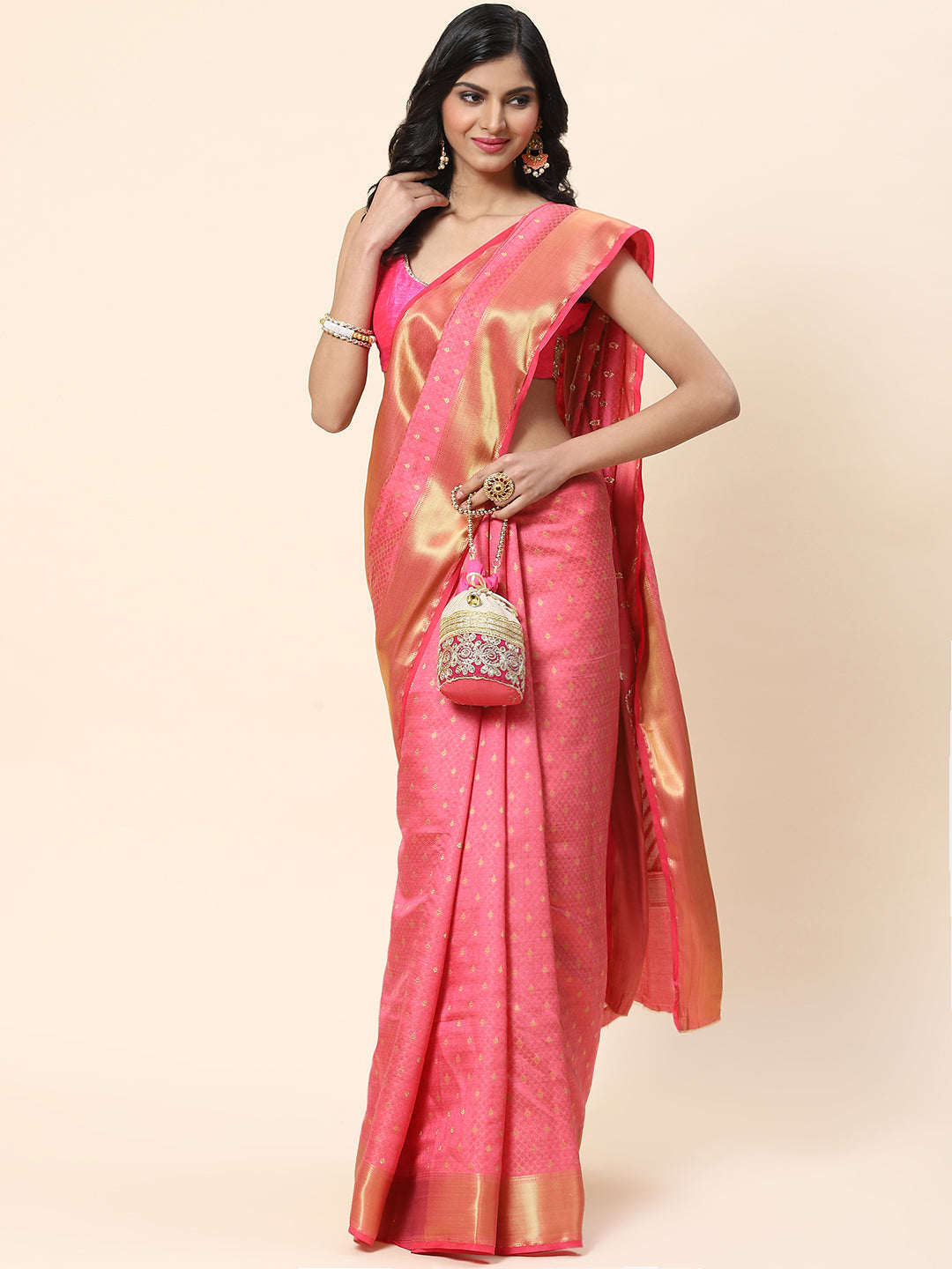 Zari Booti Handloom Woven Saree