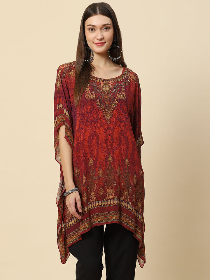 Digital Printed Georgette Kaftan Kurta
